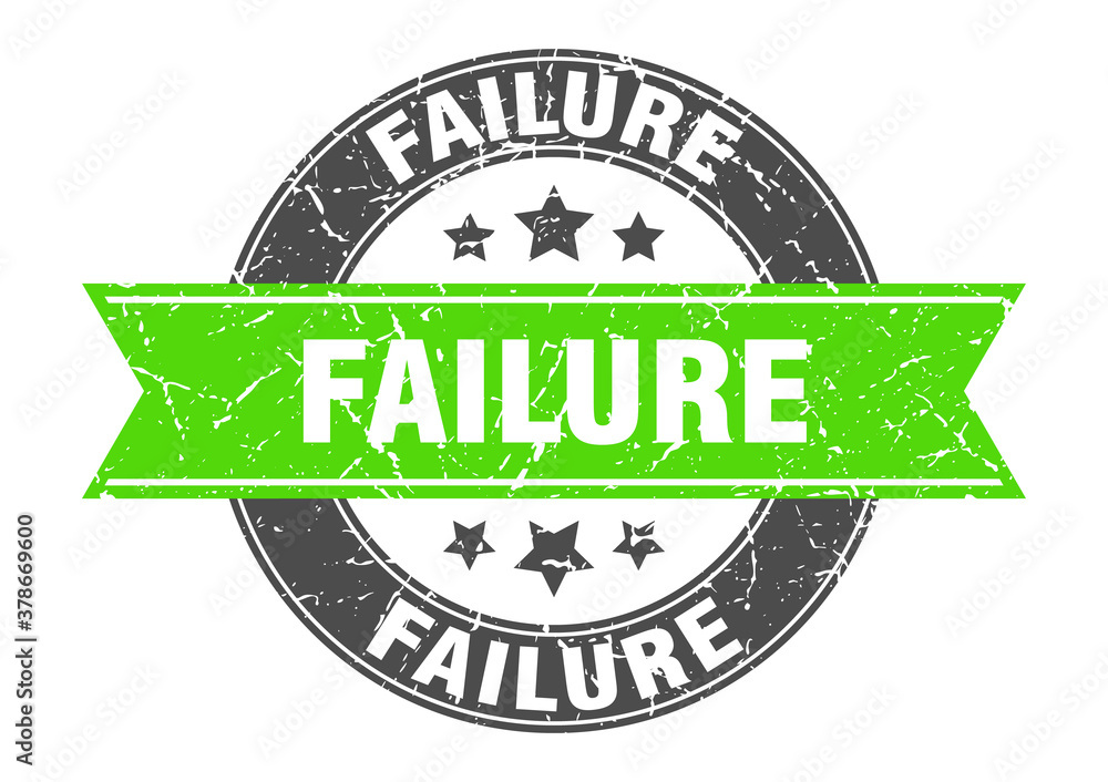 Fototapeta premium failure round stamp with ribbon. label sign