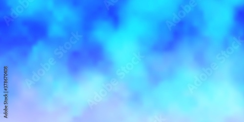 Light BLUE vector backdrop with cumulus. Colorful illustration with abstract gradient clouds. Pattern for your commercials. © Guskova