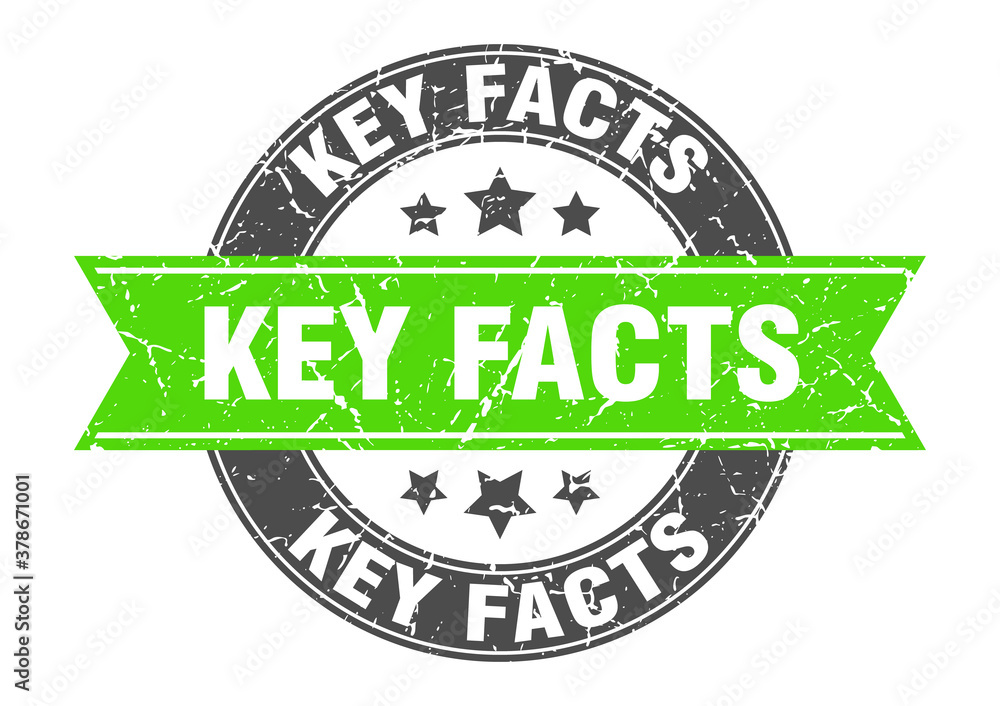 Obraz premium key facts round stamp with ribbon. label sign