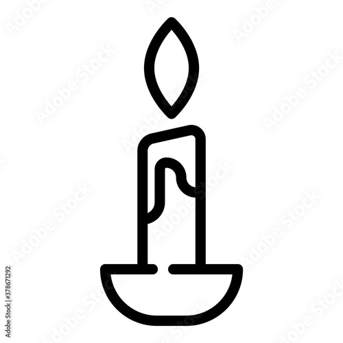 Halloween Candle Flat Icon Isolated On White Background