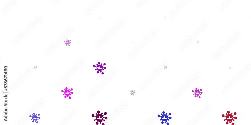 Light blue, red vector pattern with coronavirus elements. Light blue, red vector pattern with coronavirus elements.