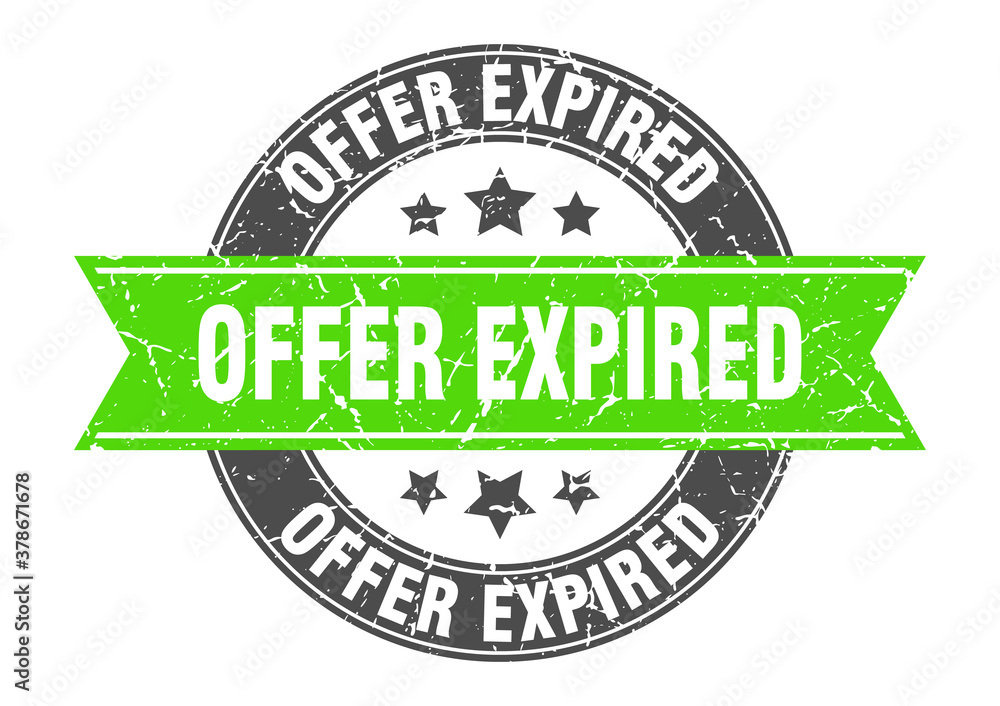 offer expired round stamp with ribbon. label sign offer expired round stamp with ribbon. label sign