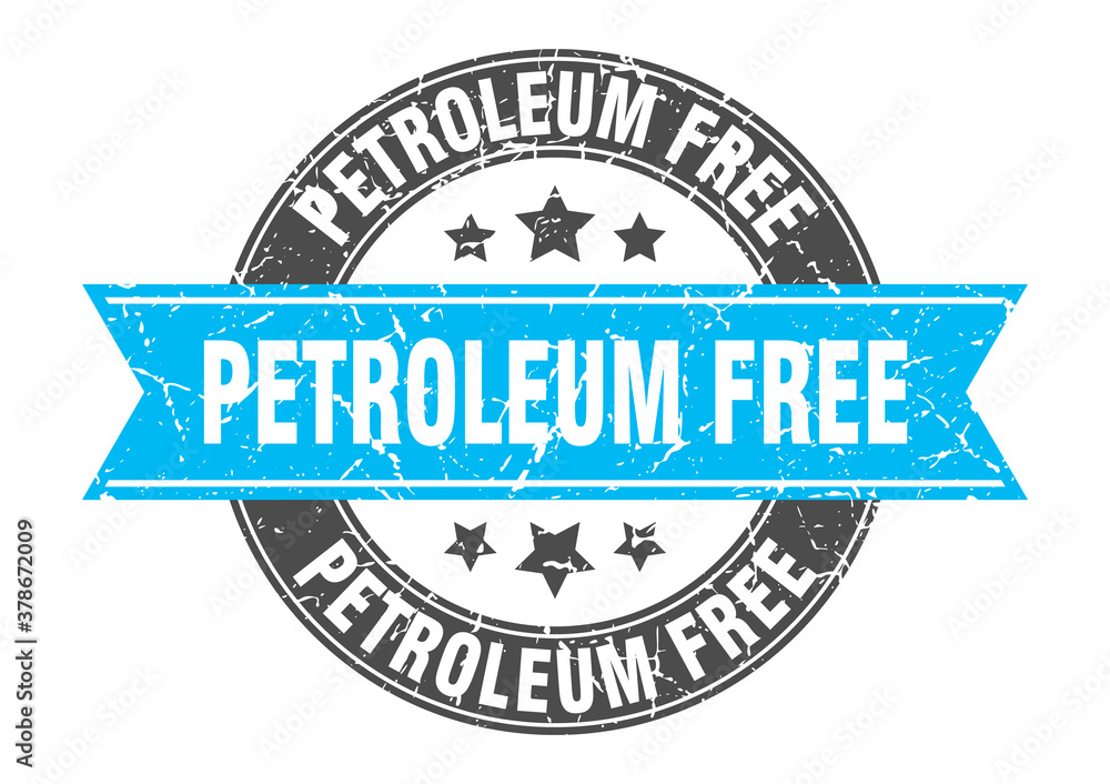 Obraz premium petroleum free round stamp with ribbon. label sign