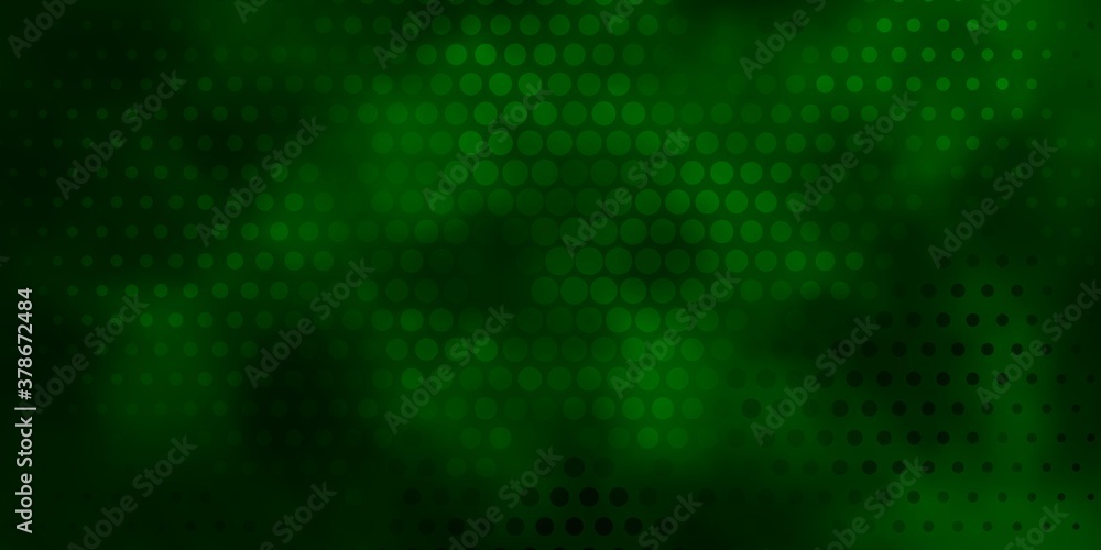 Dark Green vector background with spots. Glitter abstract illustration with colorful drops. Pattern for wallpapers, curtains.