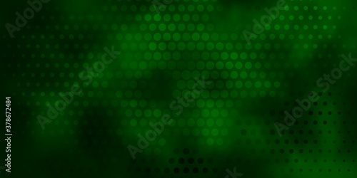 Dark Green vector background with spots. Glitter abstract illustration with colorful drops. Pattern for wallpapers, curtains.