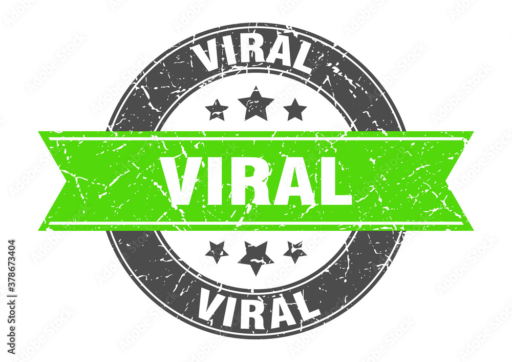 Obraz premium viral round stamp with ribbon. label sign
