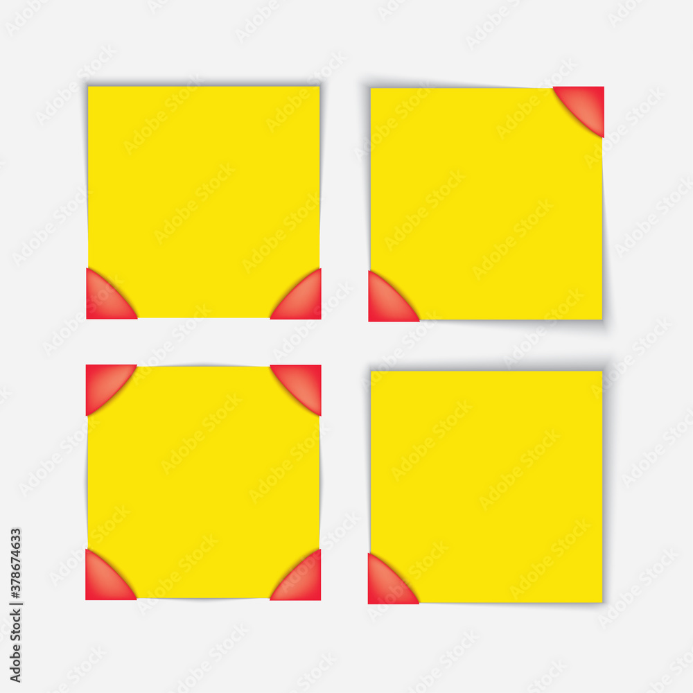 yellow sticky notes sets vector illustration yellow sticky notes sets vector illustration