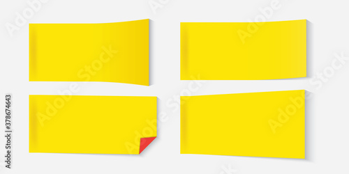yellow sticky notes sets vector illustration