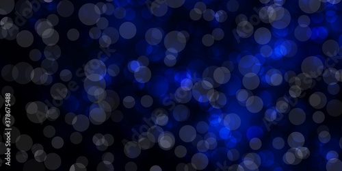 Dark BLUE vector backdrop with dots. Glitter abstract illustration with colorful drops. Pattern for business ads.