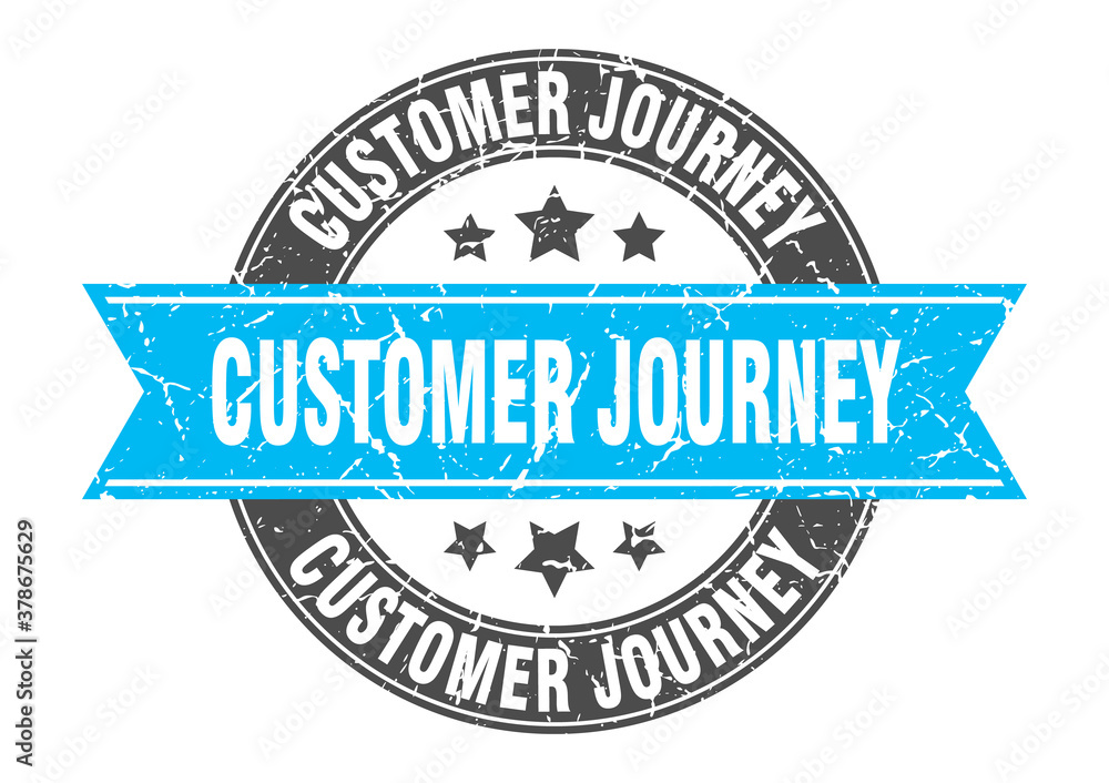 customer journey round stamp with ribbon. label sign customer journey round stamp with ribbon. label sign