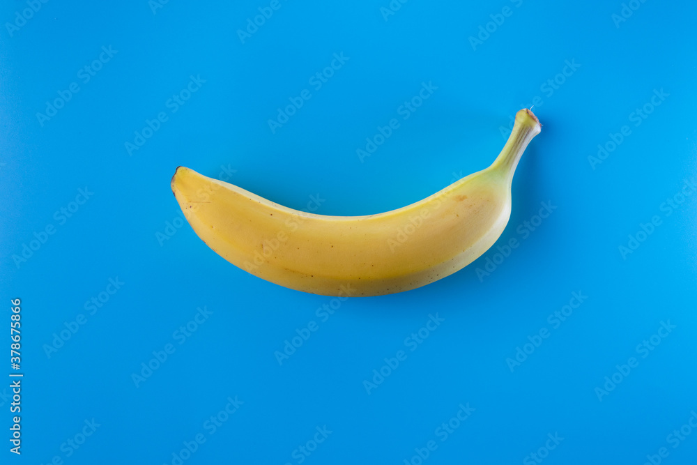 banana fruit sitting on a blue background banana fruit sitting on a blue background