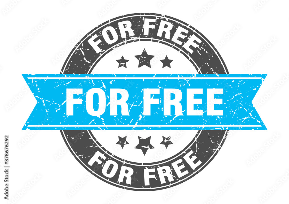 Fototapeta premium for free round stamp with ribbon. label sign