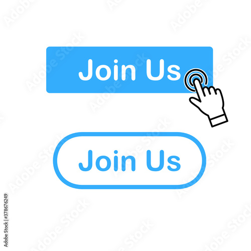 join us button, follow us icon