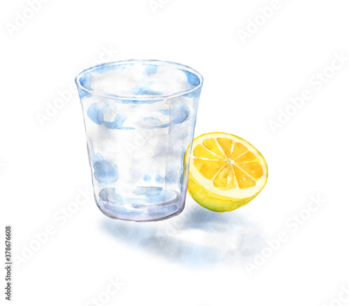 コップの水とレモン