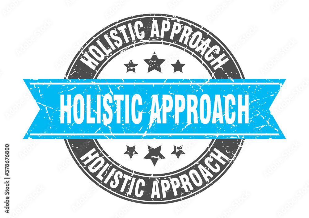 holistic approach round stamp with ribbon. label sign holistic approach round stamp with ribbon. label sign