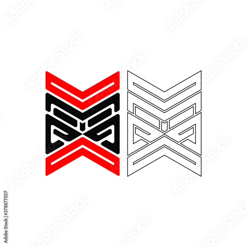 Flat Logo Black and Red 