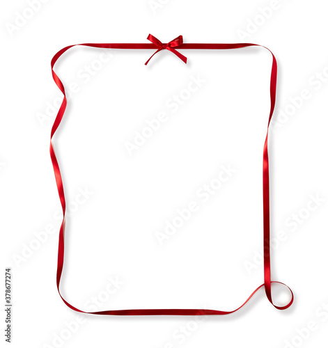 blank card with ribbon