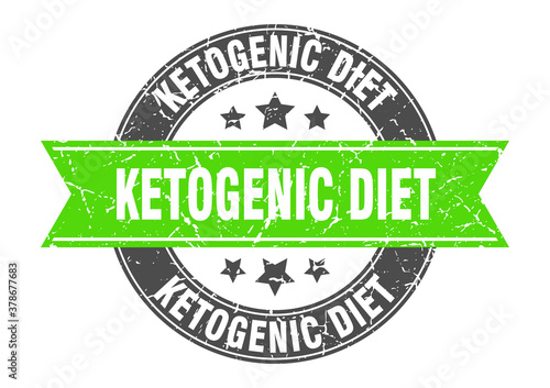 ketogenic diet round stamp with ribbon. label sign