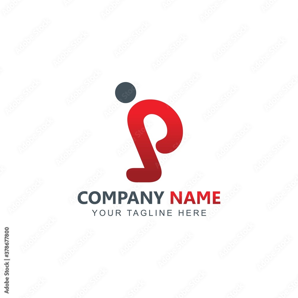 Initial IP Logo Design inspiration vector Initial IP Logo Design inspiration vector