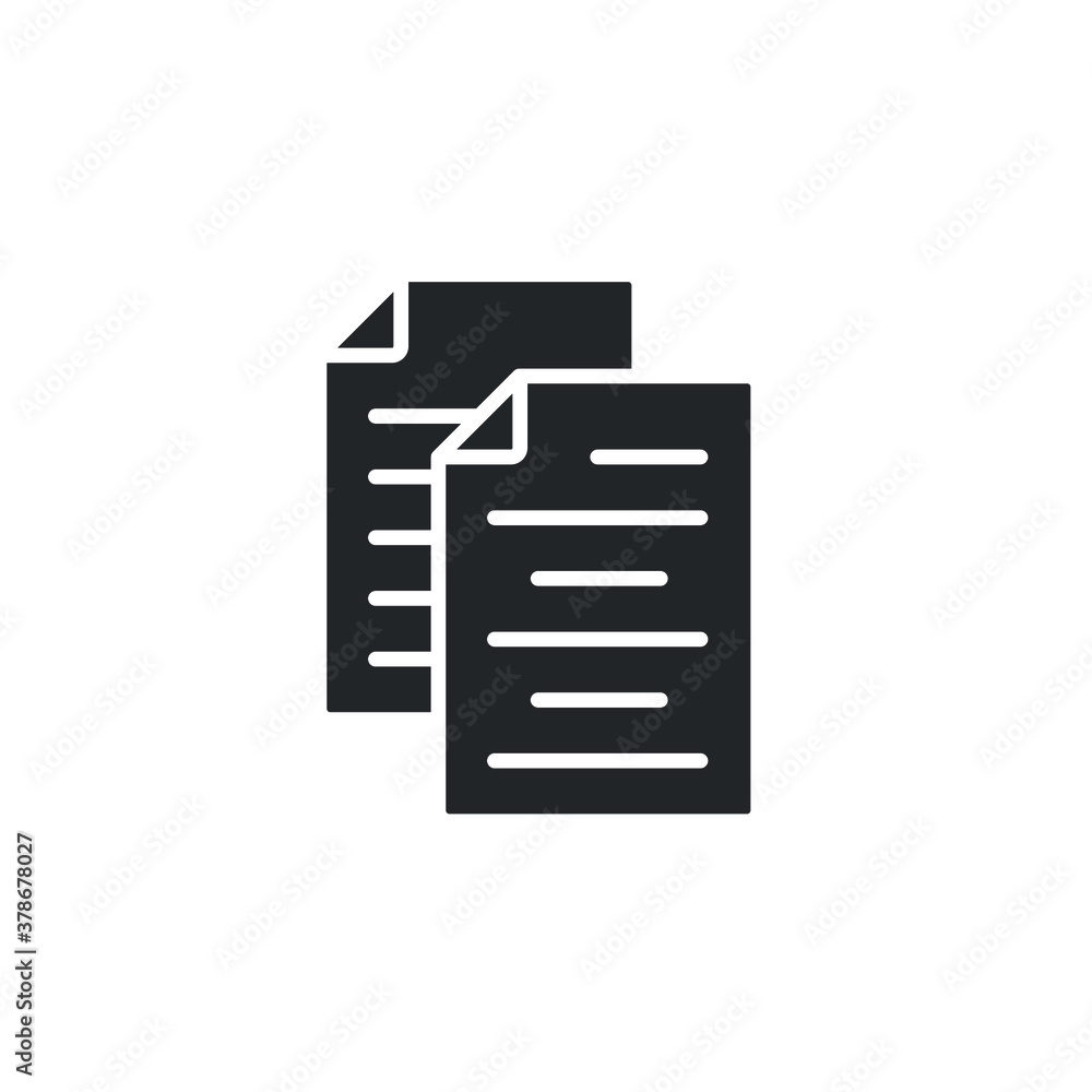 solid icon style. contract records icon. copy paste document symbol. Paper sheet folder, resume, agreements, form message business element. vector illustration. Design on white background. EPS 10 solid icon style. contract records icon. copy paste document symbol. Paper sheet folder, resume, agreements, form message business element. vector illustration. Design on white background. EPS 10