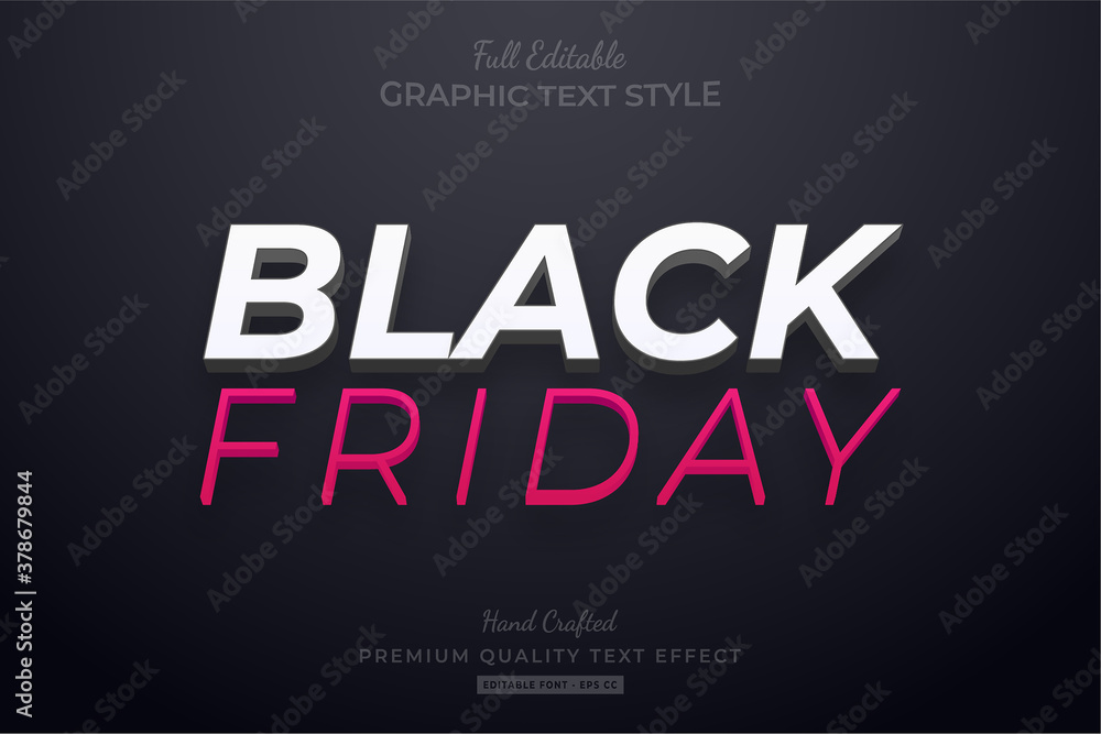 Black Friday Editable Eps Text Style Effect Premium