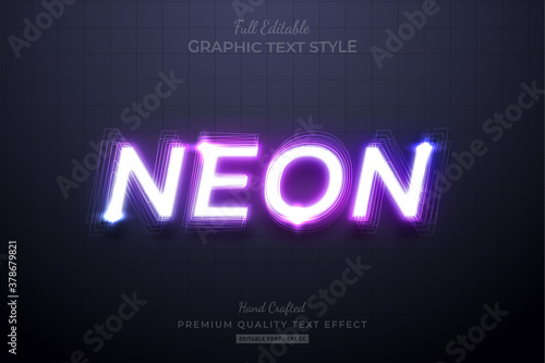 Neon Purple Editable Eps Text Style Effect Premium