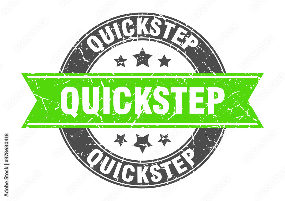 Obraz premium quickstep round stamp with ribbon. label sign