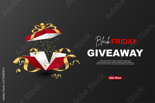 Open textured blue box with giveaway