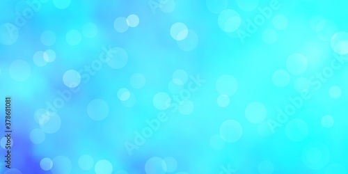 Light BLUE vector pattern with spheres. Glitter abstract illustration with colorful drops. Design for your commercials.