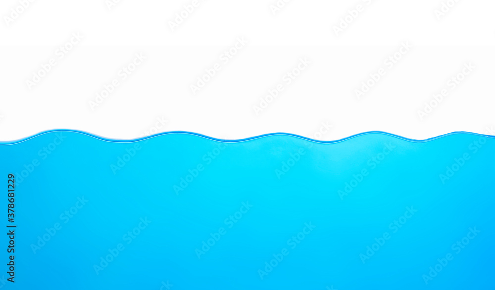 Blue water splashs wave surface with bubbles of air on white background. Blue water splashs wave surface with bubbles of air on white background.