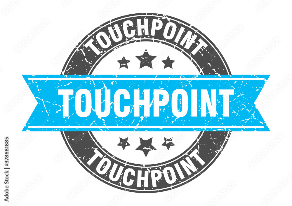 touchpoint round stamp with ribbon. label sign touchpoint round stamp with ribbon. label sign