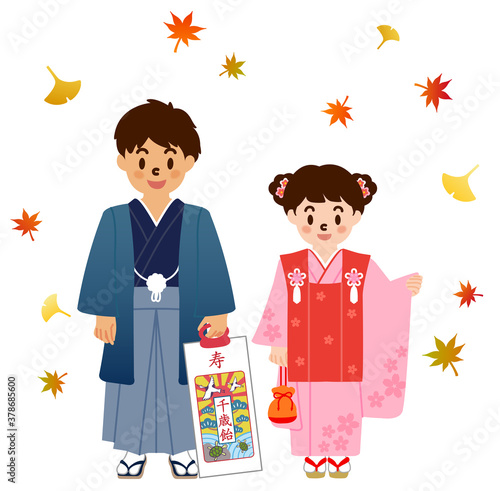 七五三参り　兄妹