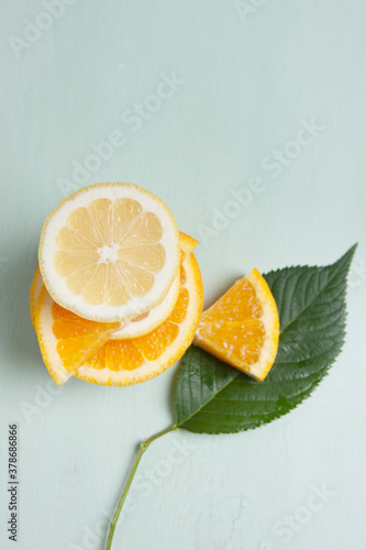 slices of lemon and orange