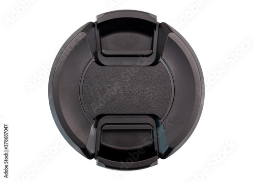 Snap-on front Lens Cap isolated on white