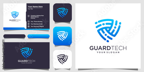 Creative Shield Concept Logo Design Templates. logo and business card design