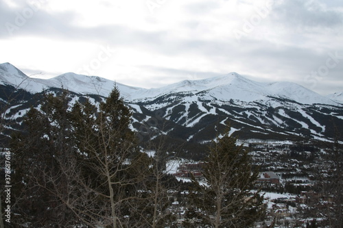 snow covered mountains