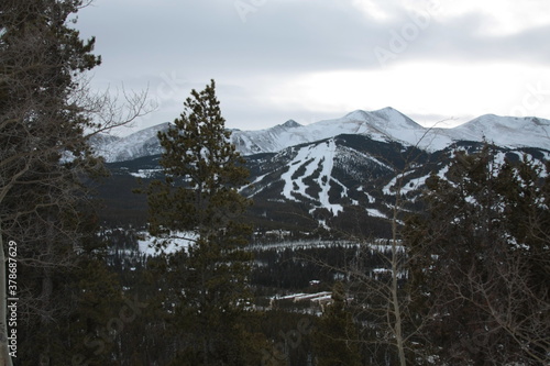 snow covered mountains
