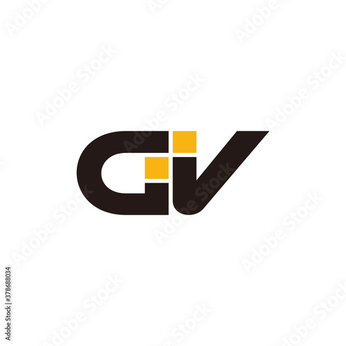 letter cv abstract windows geometric simple logo vector