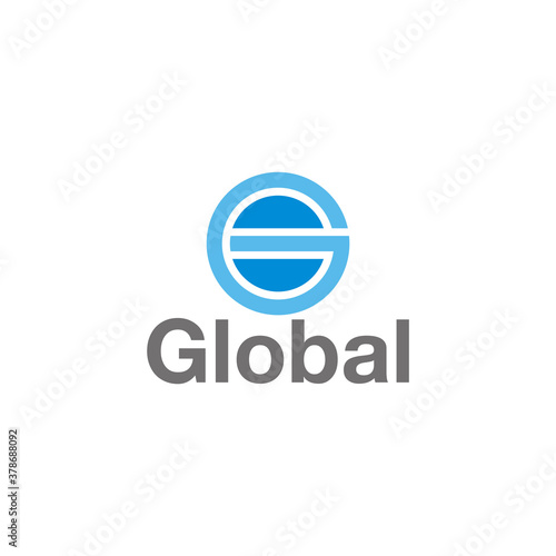 letter g circle global world business geometric logo vector