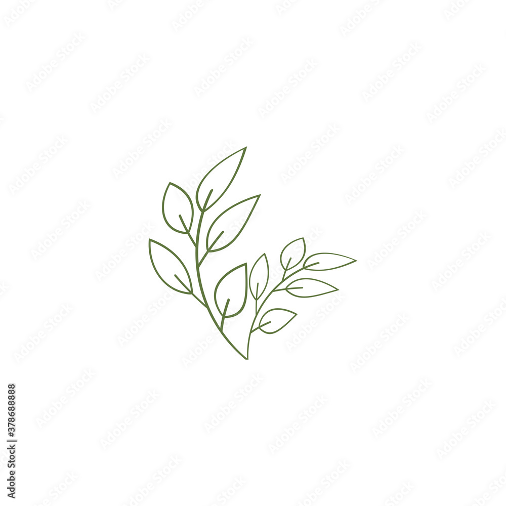 Leaf line icons vector leaves logo design Leaf line icons vector leaves logo design