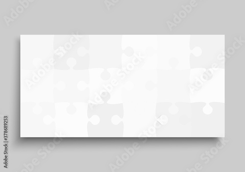 Vector background grey piece puzzle frame jigsaw