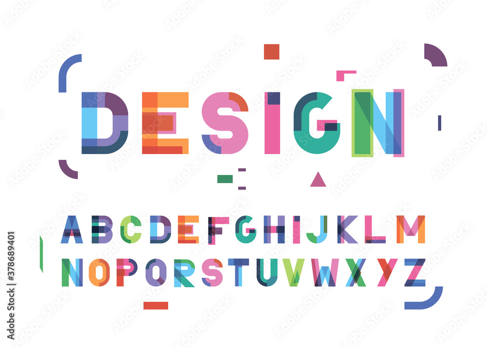 vector of modern abstract  font and alphabet
