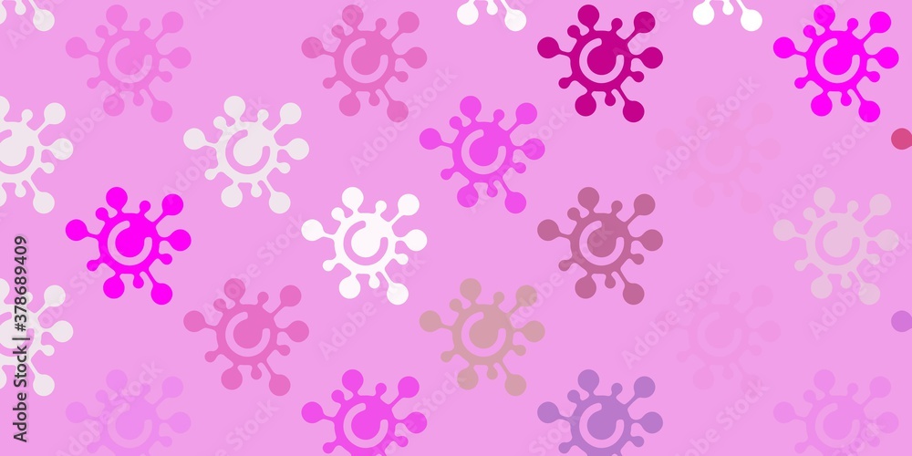 Light Pink vector background with covid-19 symbols. Light Pink vector background with covid-19 symbols.