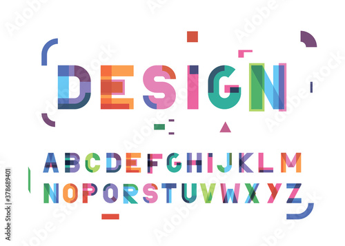 vector of modern abstract font and alphabet