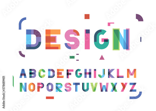 vector of modern abstract  font and alphabet