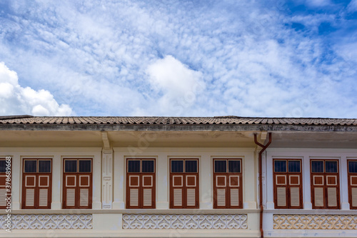 Photography Old building sino portuguese style in Phuket, Thailand