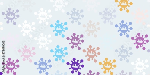 Light blue, red vector texture with disease symbols.