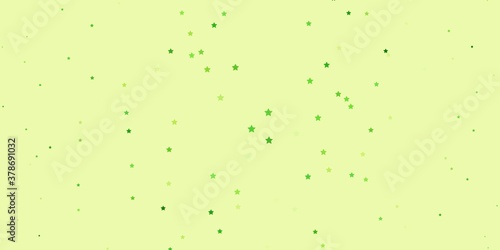 Dark Green, Yellow vector background with small and big stars. Modern geometric abstract illustration with stars. Best design for your ad, poster, banner.