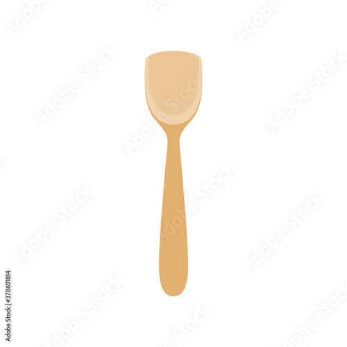 Spoon vector. Wood spoon vector on white background. © Supakorn