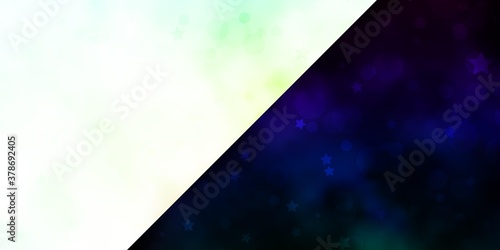 Vector layout with circles, stars. Colorful illustration with gradient dots, stars. Pattern for trendy fabric, wallpapers.
